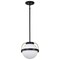 Nuvo Lakeshore 1-Light Small Pendant Matte Black & Natural Brass White Opal Glass 60/7773 - alternate 1